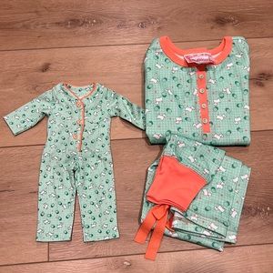 Never worn! American Girl Pajamas Set, Small 7/8 with matching doll pajamas!